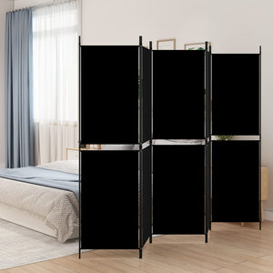 Galleria Design 5-Panel Room Divider Black 250x180 cm Fabric