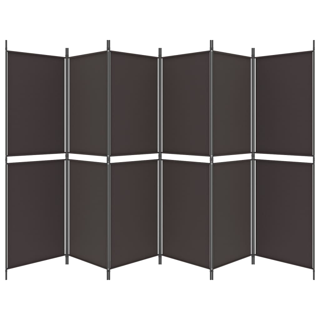 Galleria Design 6-Panel Room Divider Brown 300x180 cm Fabric