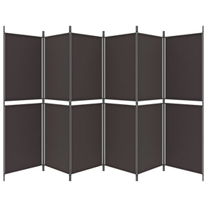 Galleria Design 6-Panel Room Divider Brown 300x180 cm Fabric