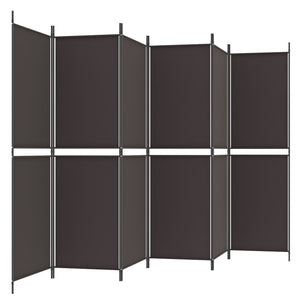 Galleria Design 6-Panel Room Divider Brown 300x180 cm Fabric