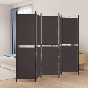 Galleria Design 6-Panel Room Divider Brown 300x180 cm Fabric