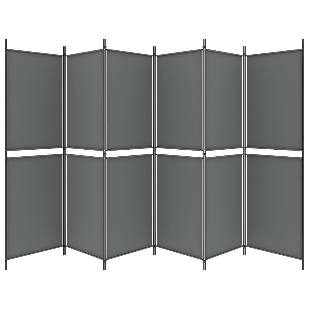 Galleria Design 6-Panel Room Divider Anthracite 300x180 cm Fabric