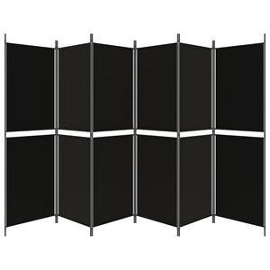 Galleria Design 6-Panel Room Divider Black 300x180 cm Fabric