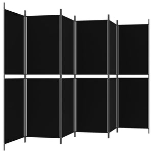 Galleria Design 6-Panel Room Divider Black 300x180 cm Fabric