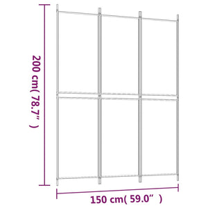 Galleria Design 3-Panel Room Divider White 150x200 cm Fabric