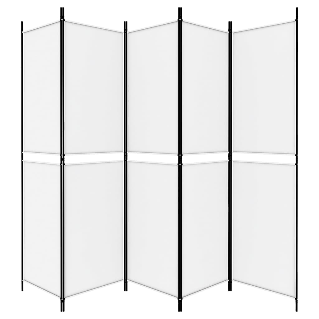 Galleria Design 5-Panel Room Divider White 250x200 cm Fabric