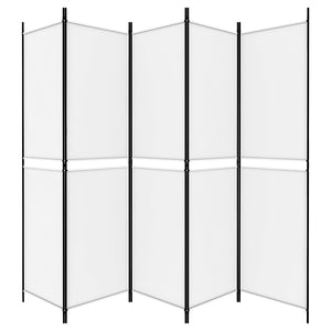 Galleria Design 5-Panel Room Divider White 250x200 cm Fabric