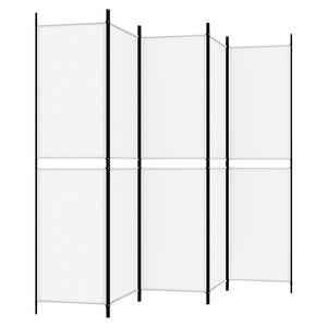 Galleria Design 5-Panel Room Divider White 250x200 cm Fabric