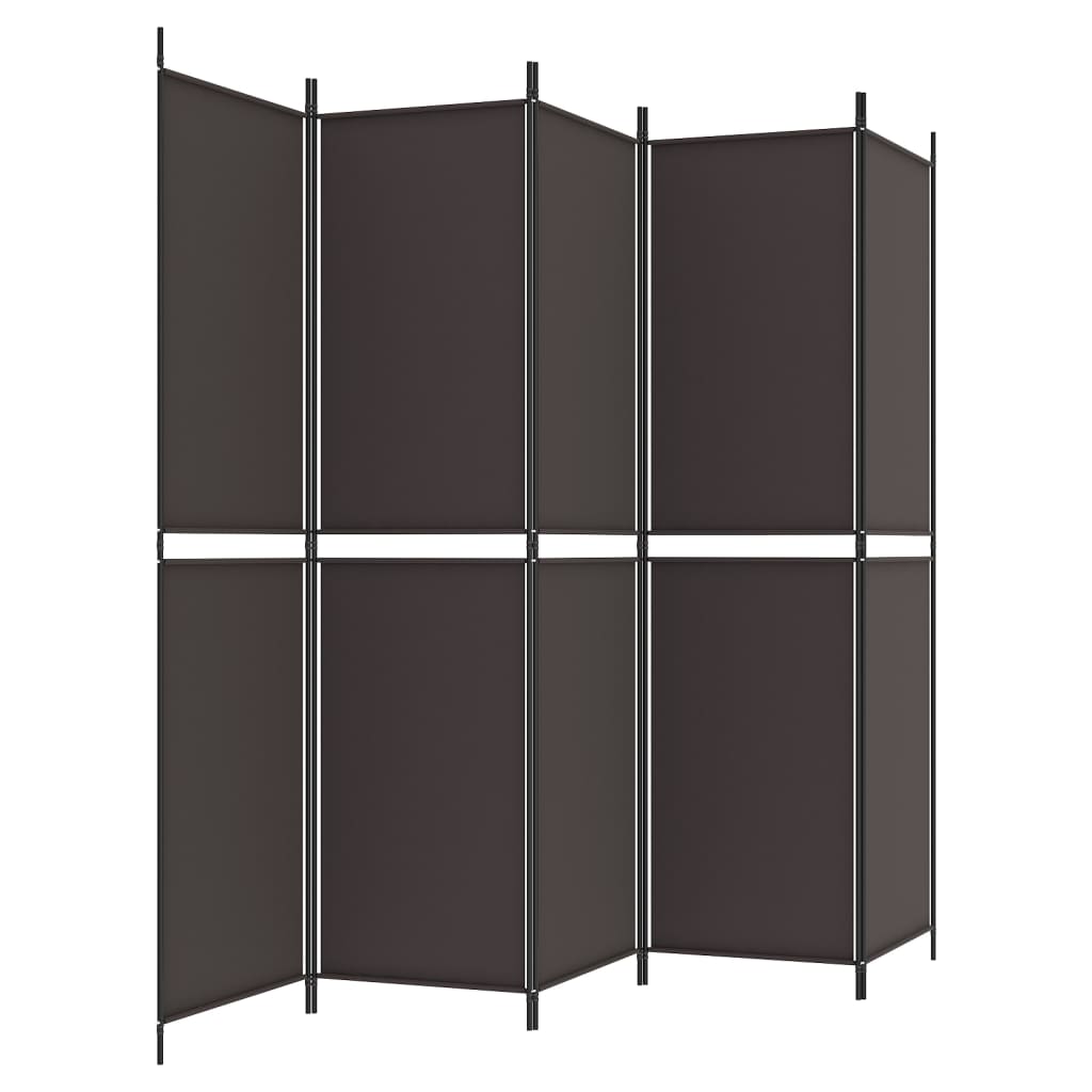 Galleria Design 5-Panel Room Divider Brown 250x200 cm Fabric