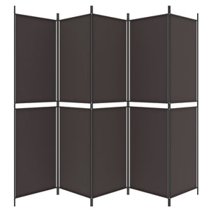 Galleria Design 5-Panel Room Divider Brown 250x200 cm Fabric