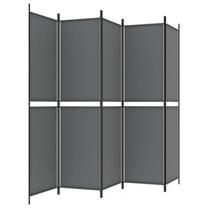 Galleria Design 5-Panel Room Divider Anthracite 250x200 cm Fabric