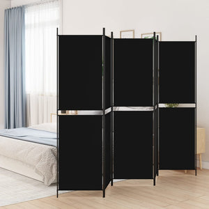 Galleria Design 5-Panel Room Divider Black 250x200 cm Fabric