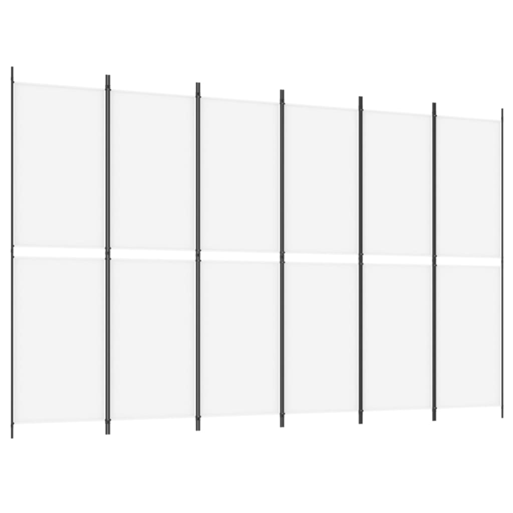 Galleria Design 6-Panel Room Divider White 300x200 cm Fabric