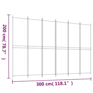 Galleria Design 6-Panel Room Divider White 300x200 cm Fabric