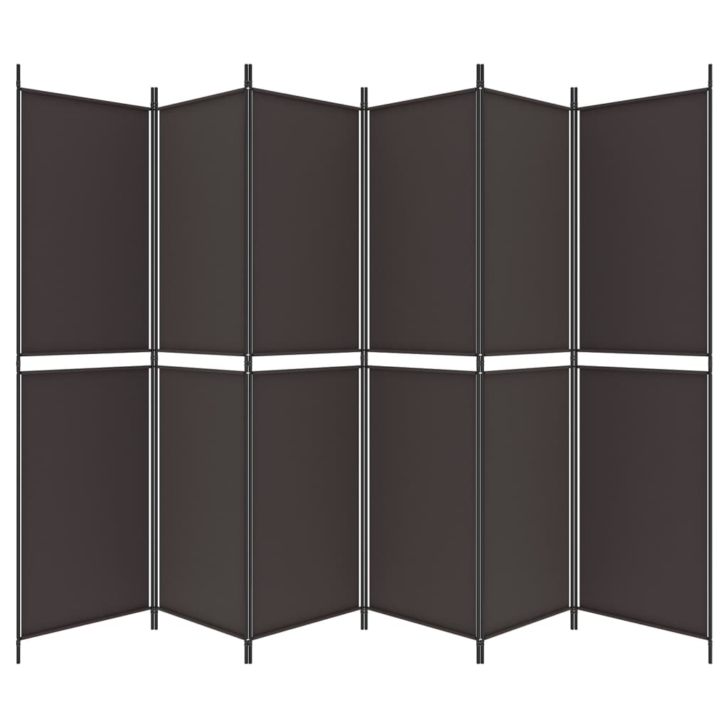 Galleria Design 6-Panel Room Divider Brown 300x200 cm Fabric