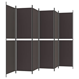 Galleria Design 6-Panel Room Divider Brown 300x200 cm Fabric