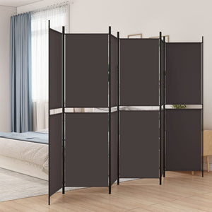 Galleria Design 6-Panel Room Divider Brown 300x200 cm Fabric