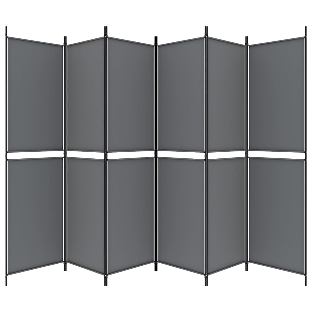 Galleria Design 6-Panel Room Divider Anthracite 300x200 cm Fabric