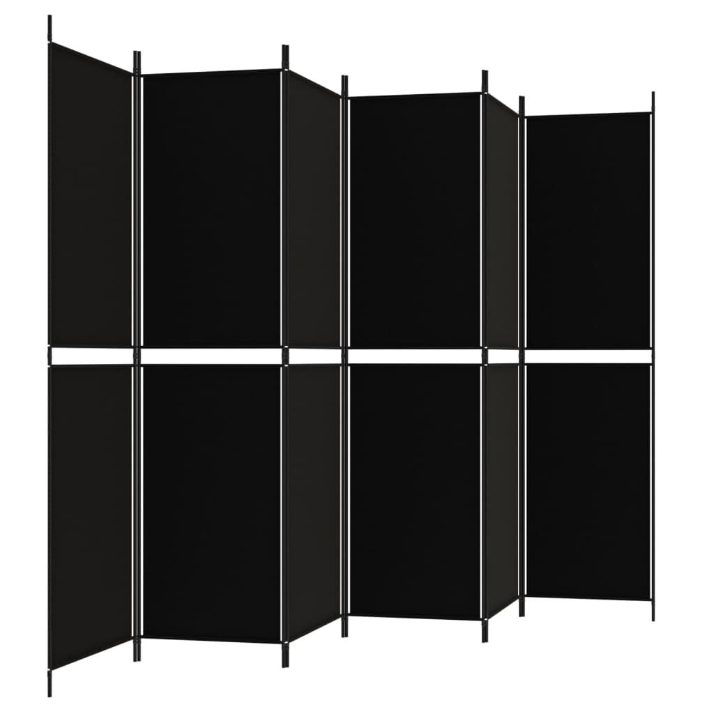 Galleria Design 6-Panel Room Divider Black 300x200 cm Fabric