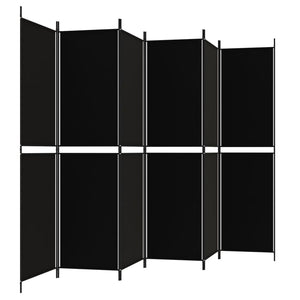 Galleria Design 6-Panel Room Divider Black 300x200 cm Fabric