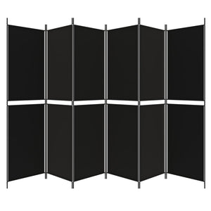 Galleria Design 6-Panel Room Divider Black 300x200 cm Fabric