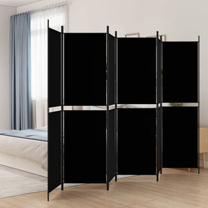 Galleria Design 6-Panel Room Divider Black 300x200 cm Fabric