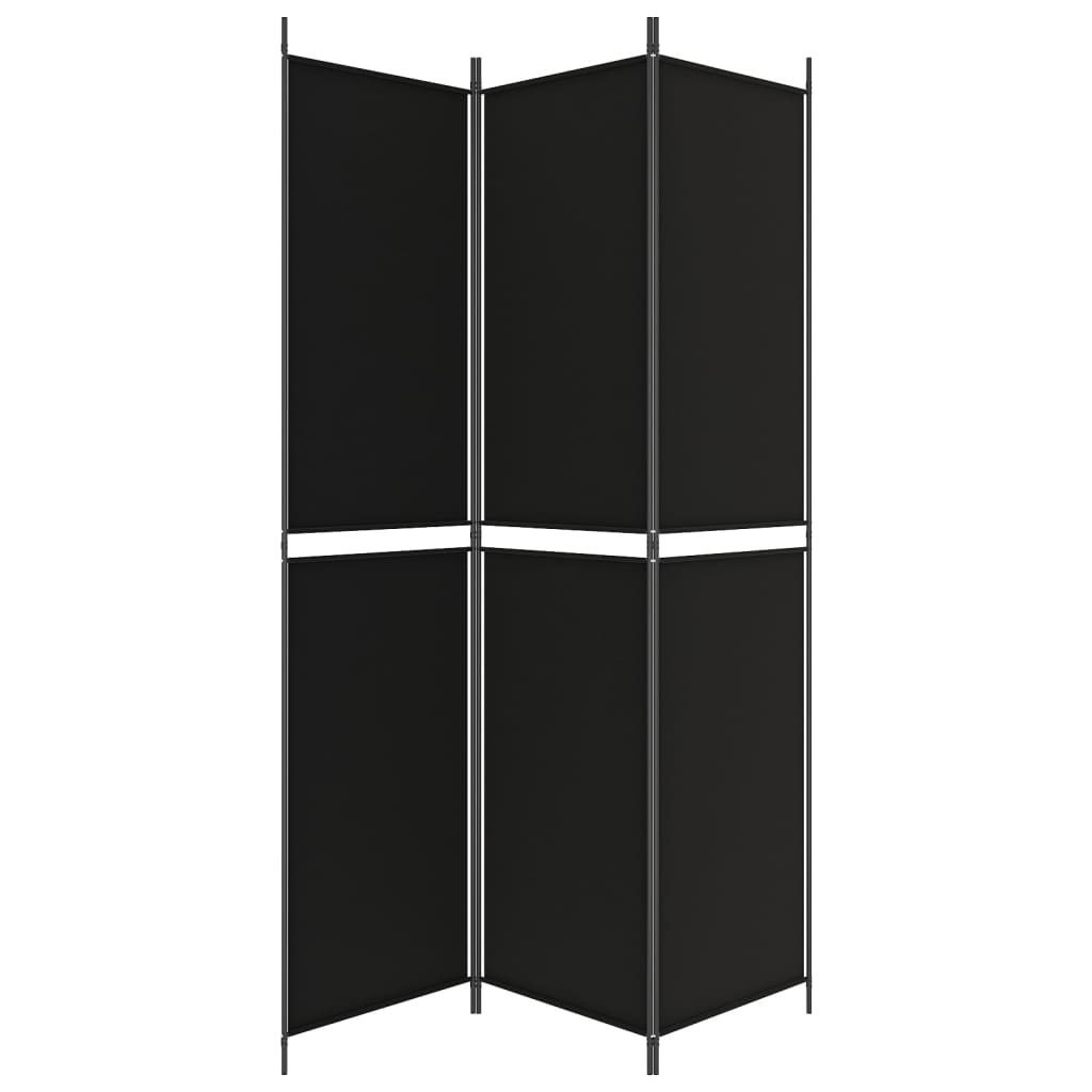 Galleria Design 3-Panel Room Divider Black 150x220 cm Fabric