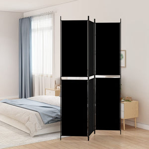 Galleria Design 3-Panel Room Divider Black 150x220 cm Fabric