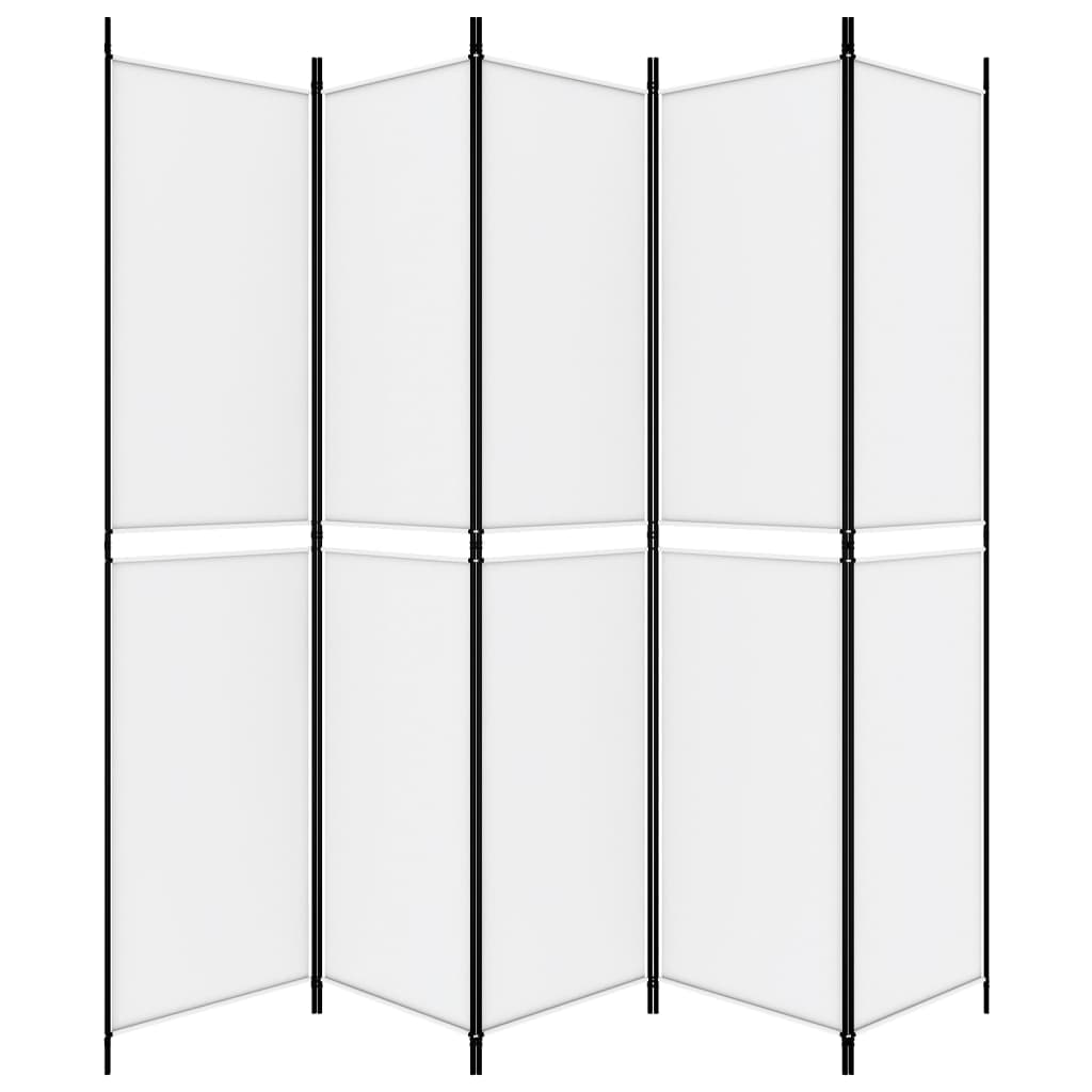 Galleria Design 5-Panel Room Divider White 250x220 cm Fabric