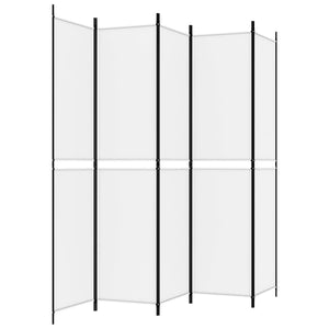 Galleria Design 5-Panel Room Divider White 250x220 cm Fabric