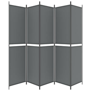 Galleria Design 5-Panel Room Divider Anthracite 250x220 cm Fabric