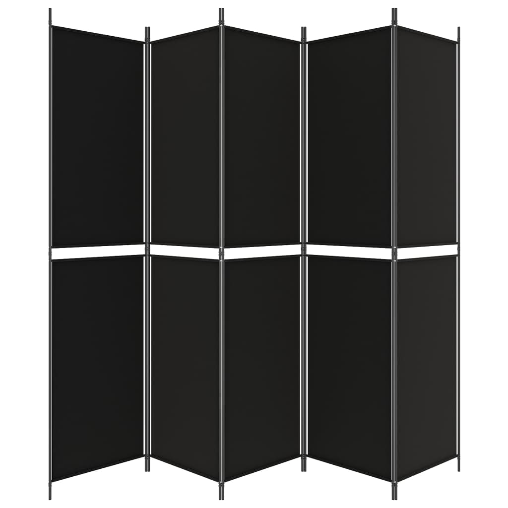 Galleria Design 5-Panel Room Divider Black 250x220 cm Fabric