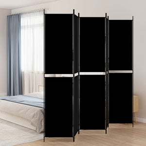 Galleria Design 5-Panel Room Divider Black 250x220 cm Fabric