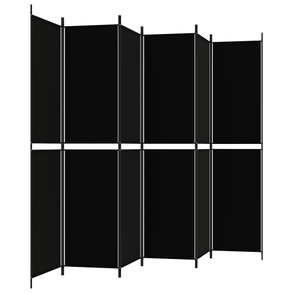 Galleria Design 6-Panel Room Divider Black 300x220 cm Fabric