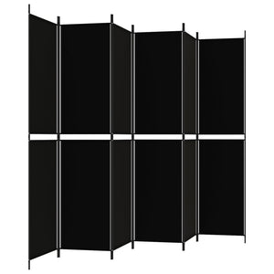 Galleria Design 6-Panel Room Divider Black 300x220 cm Fabric