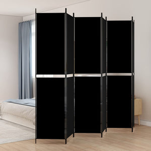 Galleria Design 6-Panel Room Divider Black 300x220 cm Fabric