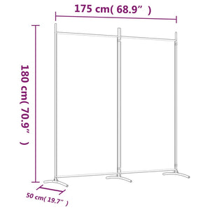 Galleria Design 2-Panel Room Divider White 175x180 cm Fabric