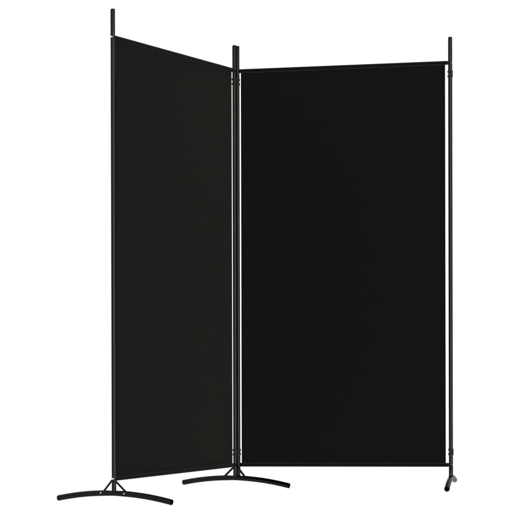 Galleria Design 2-Panel Room Divider Black 175x180 cm Fabric