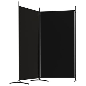 Galleria Design 2-Panel Room Divider Black 175x180 cm Fabric