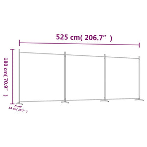 Galleria Design 3-Panel Room Divider White 525x180 cm Fabric