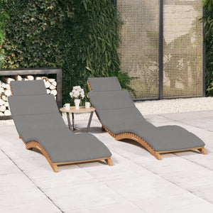 Galleria Design Sun Loungers 2 pcs with Cushions Solid Wood Teak