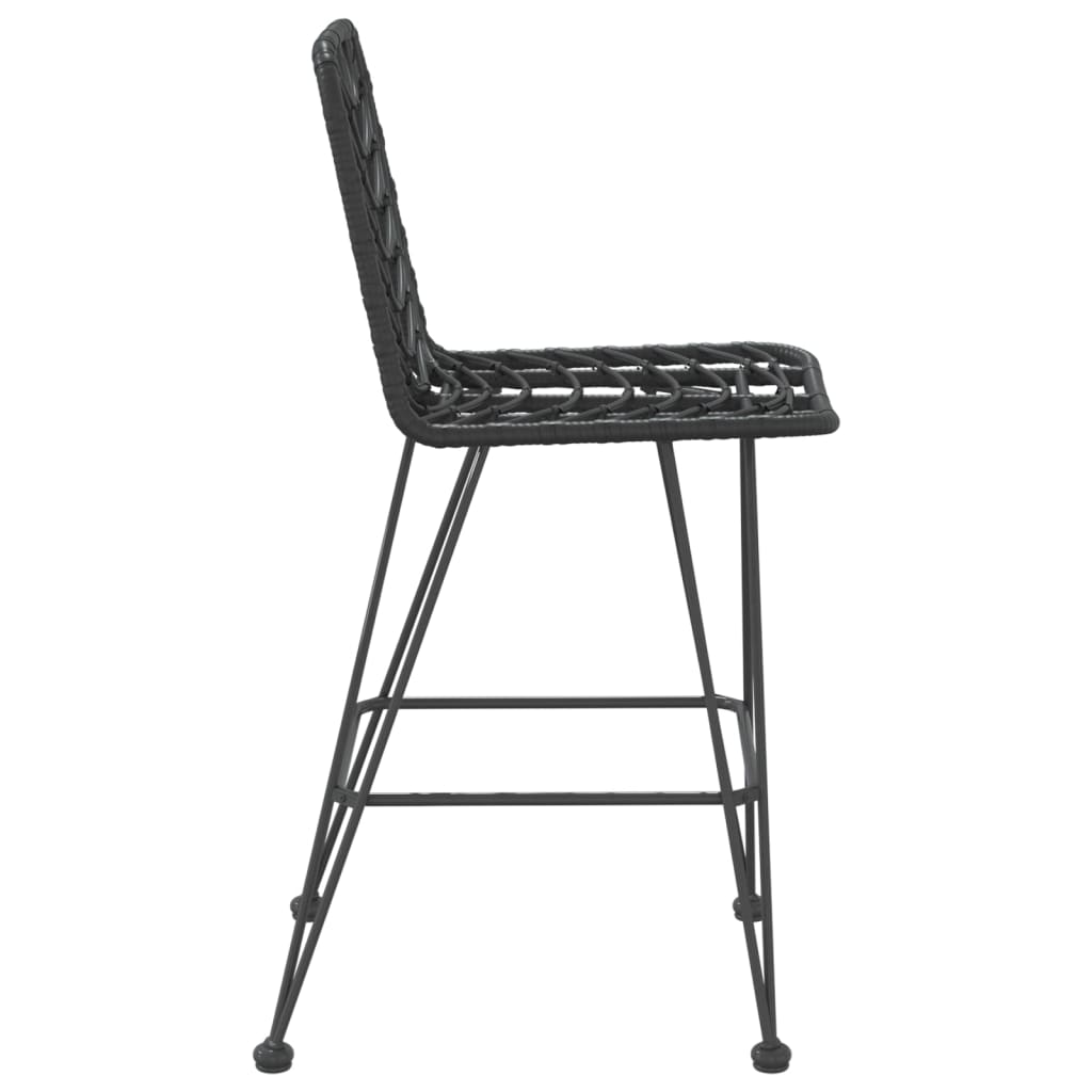 Galleria Design Bar Stools 2 pcs Black 45x56x103.5 cm PE Rattan and Steel