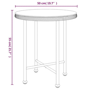 Galleria Design Dining Table Black Ø50 cm Tempered Glass and Steel