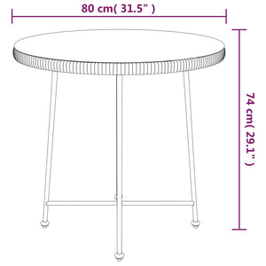 Galleria Design Dining Table Black Ø50 cm Tempered Glass and Steel