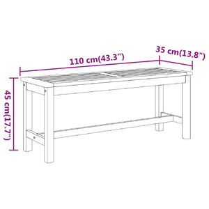 Galleria Design Garden Bench 180x35x45 cm Solid Wood Acacia