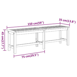 Galleria Design Garden Bench 180x35x45 cm Solid Wood Acacia