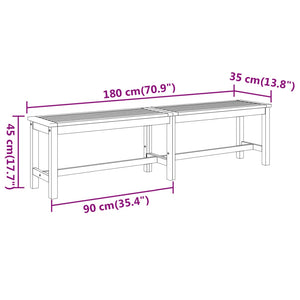 Galleria Design Garden Bench 180x35x45 cm Solid Wood Acacia