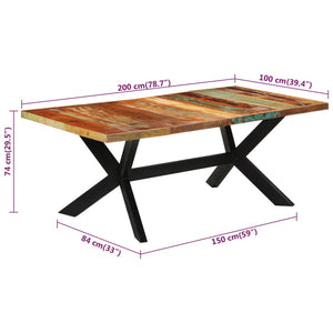 Galleria Design Dining Table 120x55x76 cm Solid Wood Reclaimed