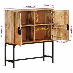 Galleria Design Highboard 80x30x95 cm Solid Rough Wood Mango