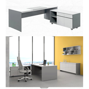 Elegant Rectangular Executive Desk (Whitout Side Table)